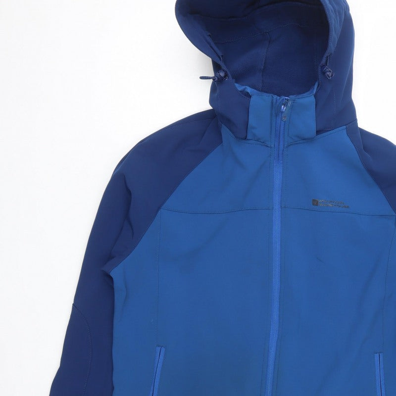 Mountain Warehouse Mens Blue L Exodus Softshell Hooded Outdoor Jacket