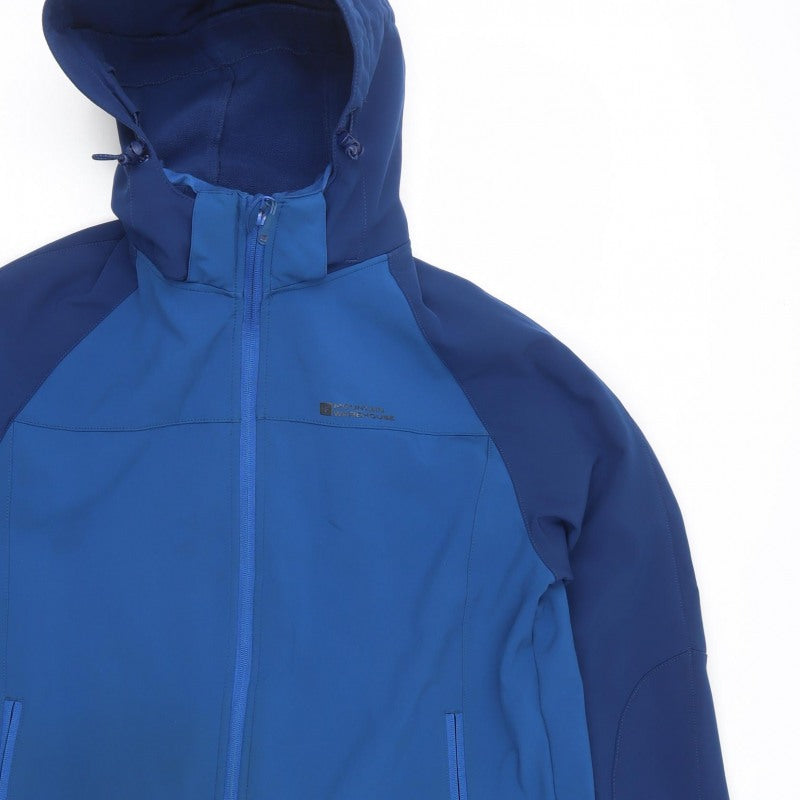 Mountain Warehouse Mens Blue L Exodus Softshell Hooded Outdoor Jacket