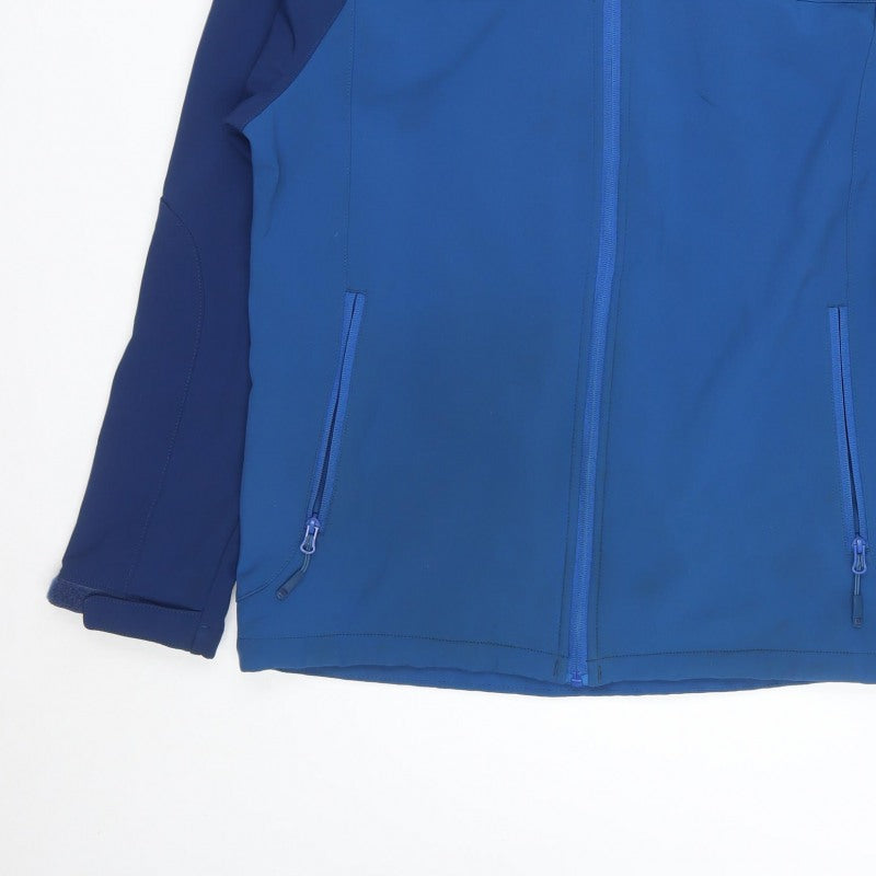 Mountain Warehouse Mens Blue L Exodus Softshell Hooded Outdoor Jacket