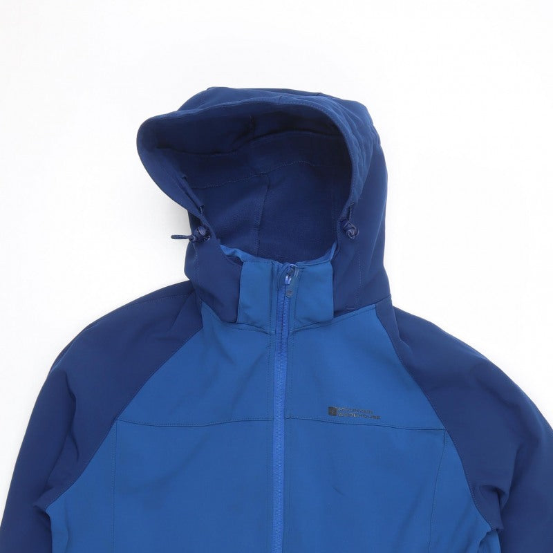 Mountain Warehouse Mens Blue L Exodus Softshell Hooded Outdoor Jacket