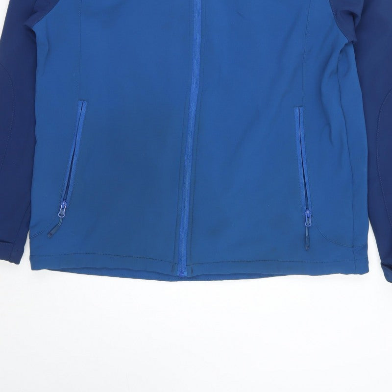 Mountain Warehouse Mens Blue L Exodus Softshell Hooded Outdoor Jacket