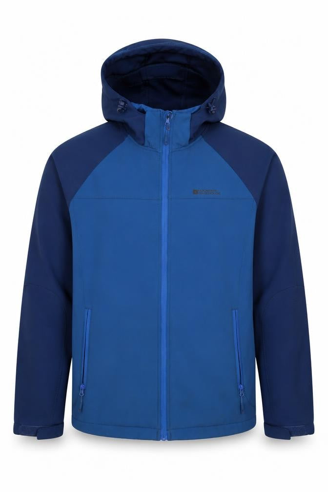 Mountain Warehouse Mens Blue L Exodus Softshell Hooded Outdoor Jacket