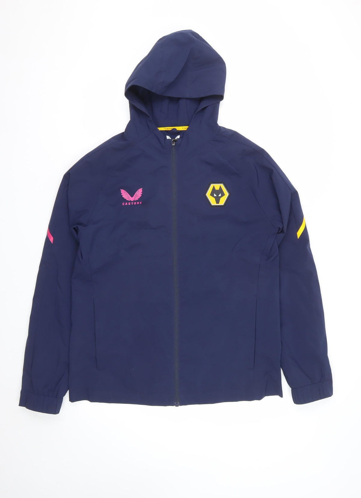 Castore Men's Navy S Wolves Hooded Football Windbreaker Jacket