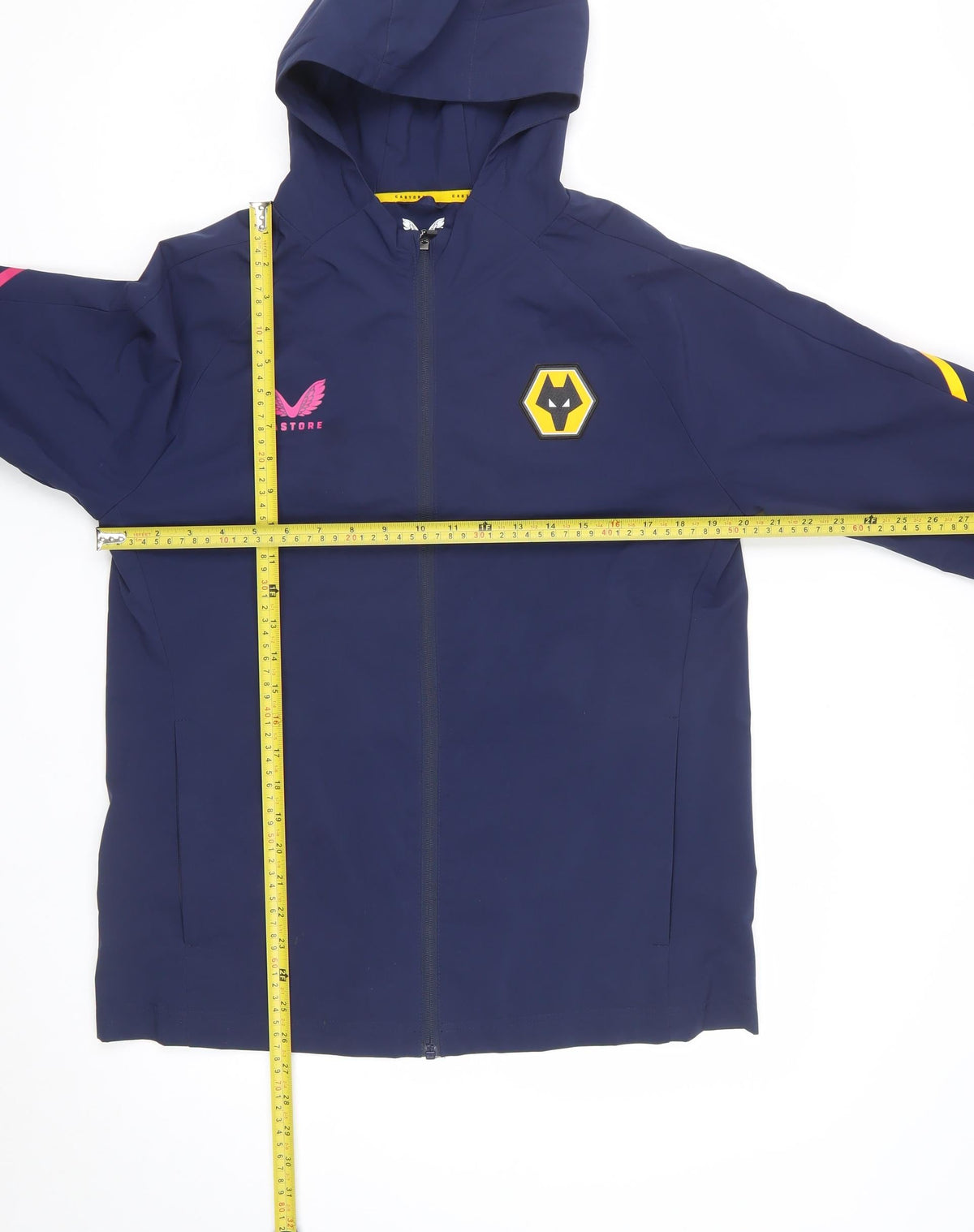 Castore Men's Navy S Wolves Hooded Football Windbreaker Jacket