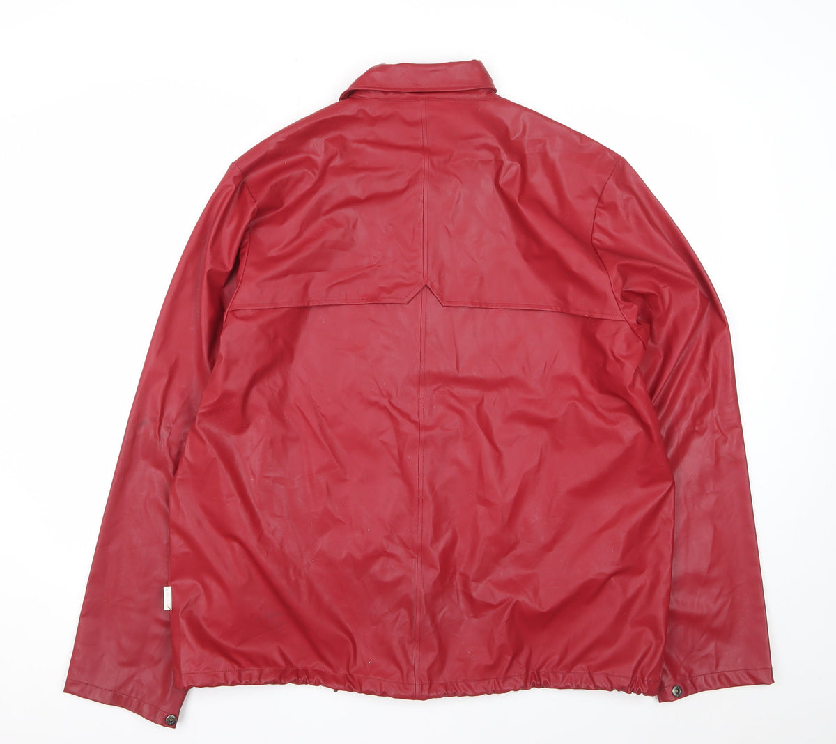 Rains Unisex Red XL Waterproof Rain Jacket Snap Front