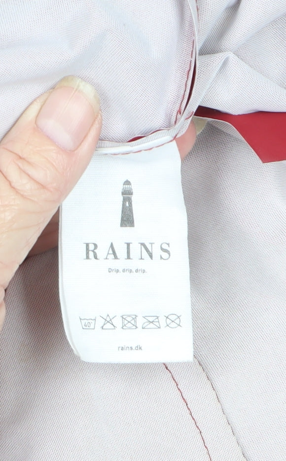 Rains Unisex Red XL Waterproof Rain Jacket Snap Front