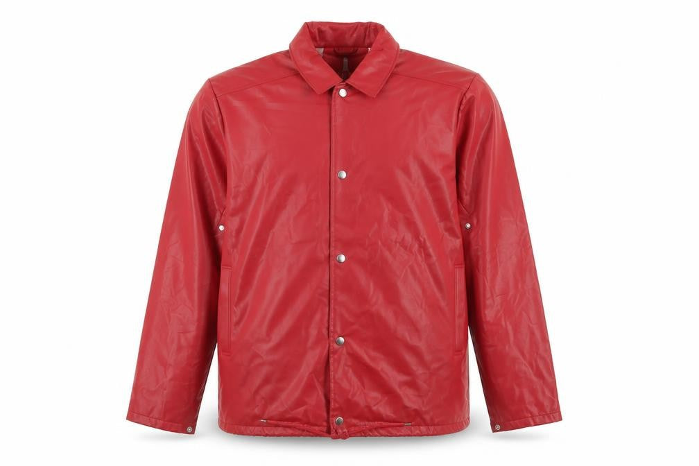 Rains Unisex Red XL Waterproof Rain Jacket Snap Front