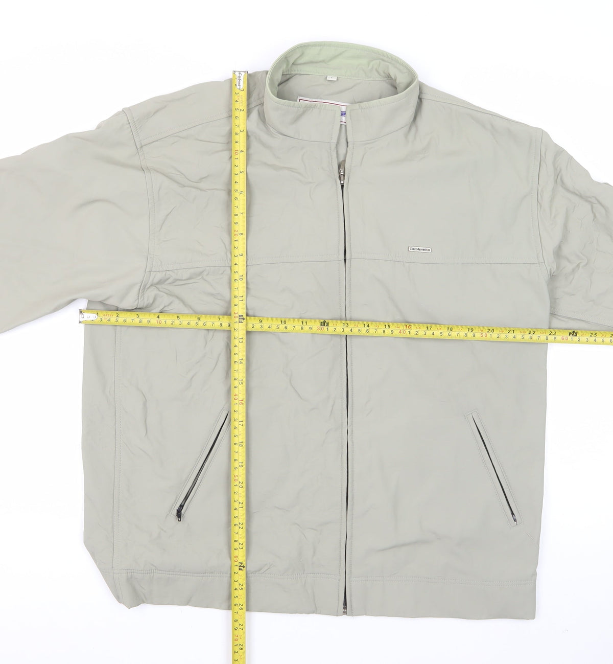 Lambretta Men's Beige L Basic Jacket Full Zip Stand-Up Collar