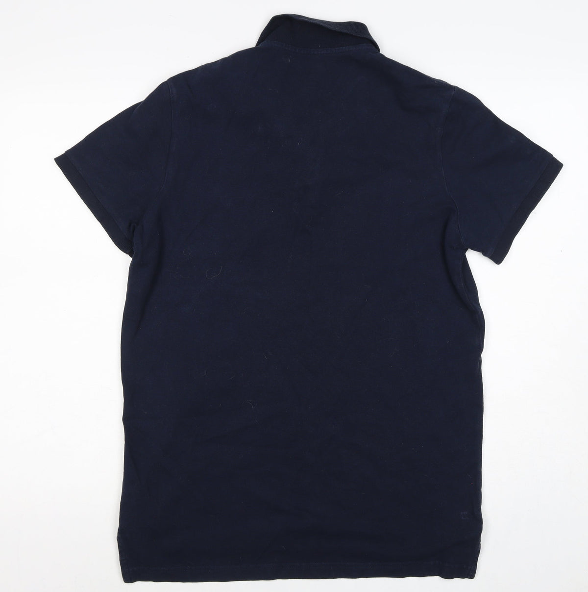 American Eagle Men Blue M Core Flex Slim Fit Short Sleeve Polo