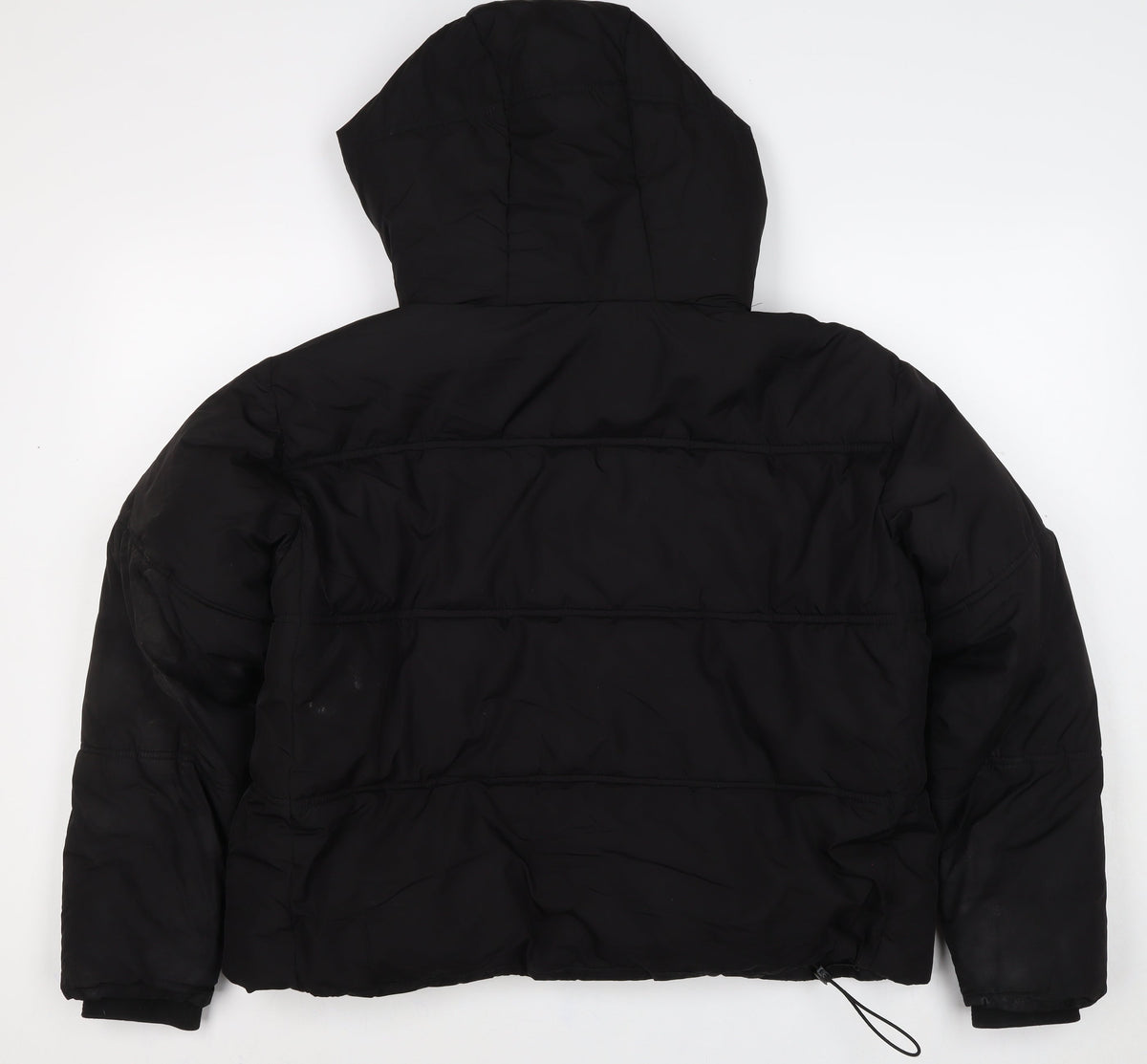 Zara Women’s Black M Hooded Puffer Jacket Short Zip