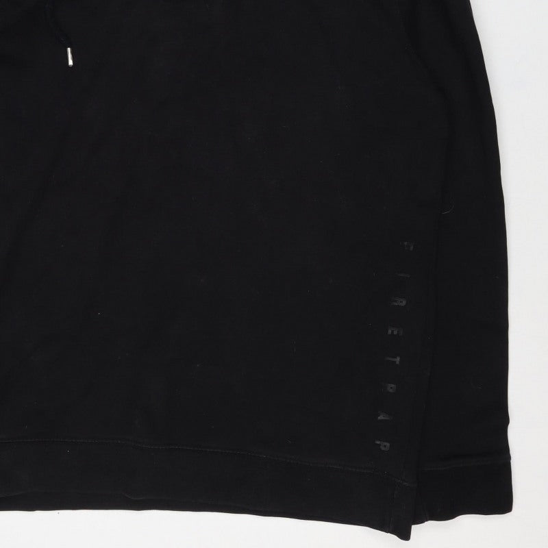 Firetrap Men's Black L Pullover Hoodie Drawstring Pocket Logo