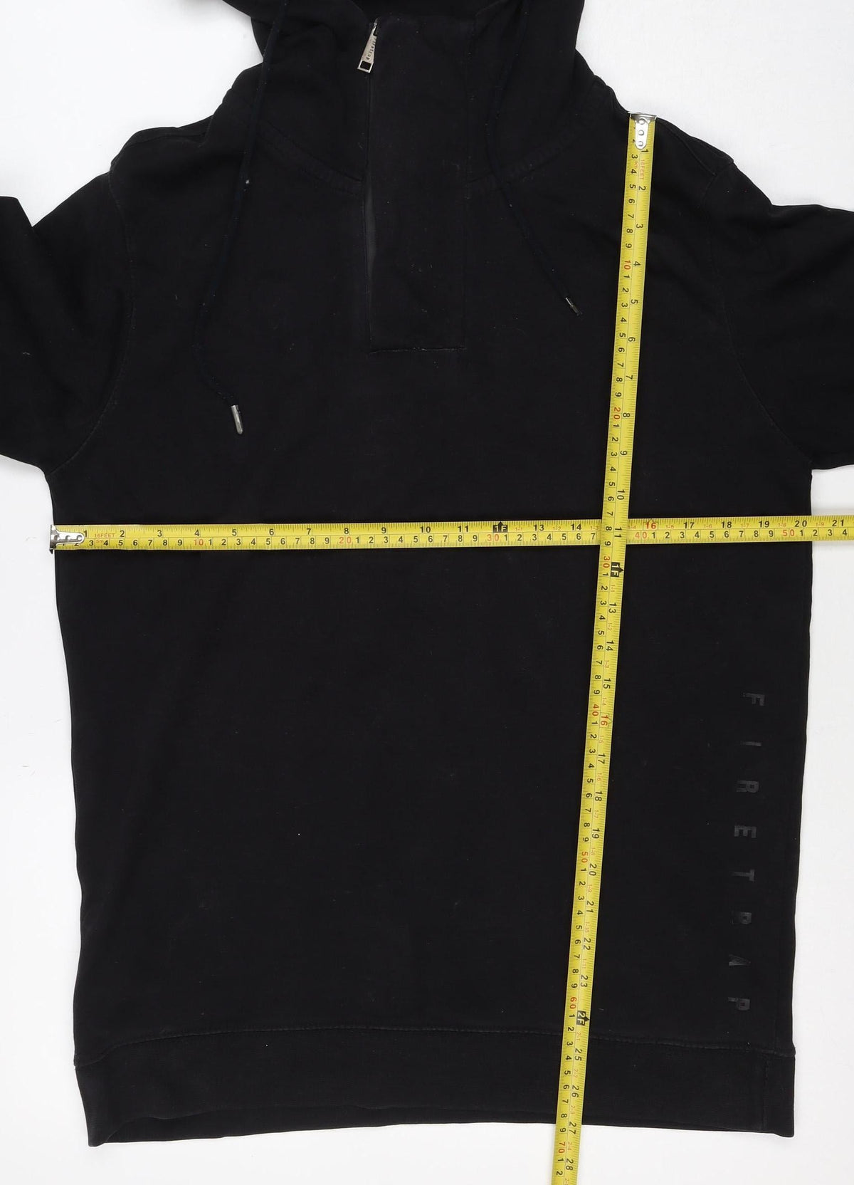 Firetrap Men's Black L Pullover Hoodie Drawstring Pocket Logo