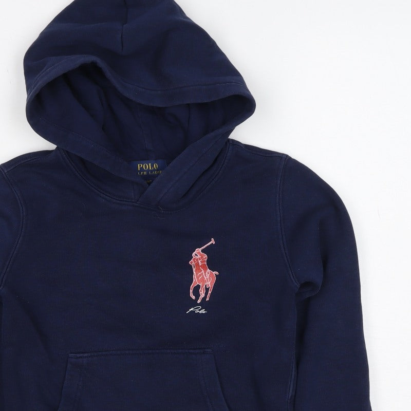 Ralph Lauren Boys Blue 4 Years Pullover Hoodie Embroidered Logo
