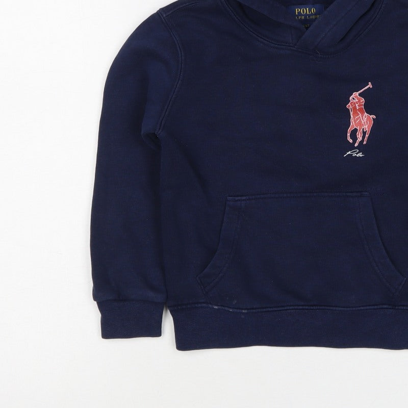Ralph Lauren Boys Blue 4 Years Pullover Hoodie Embroidered Logo
