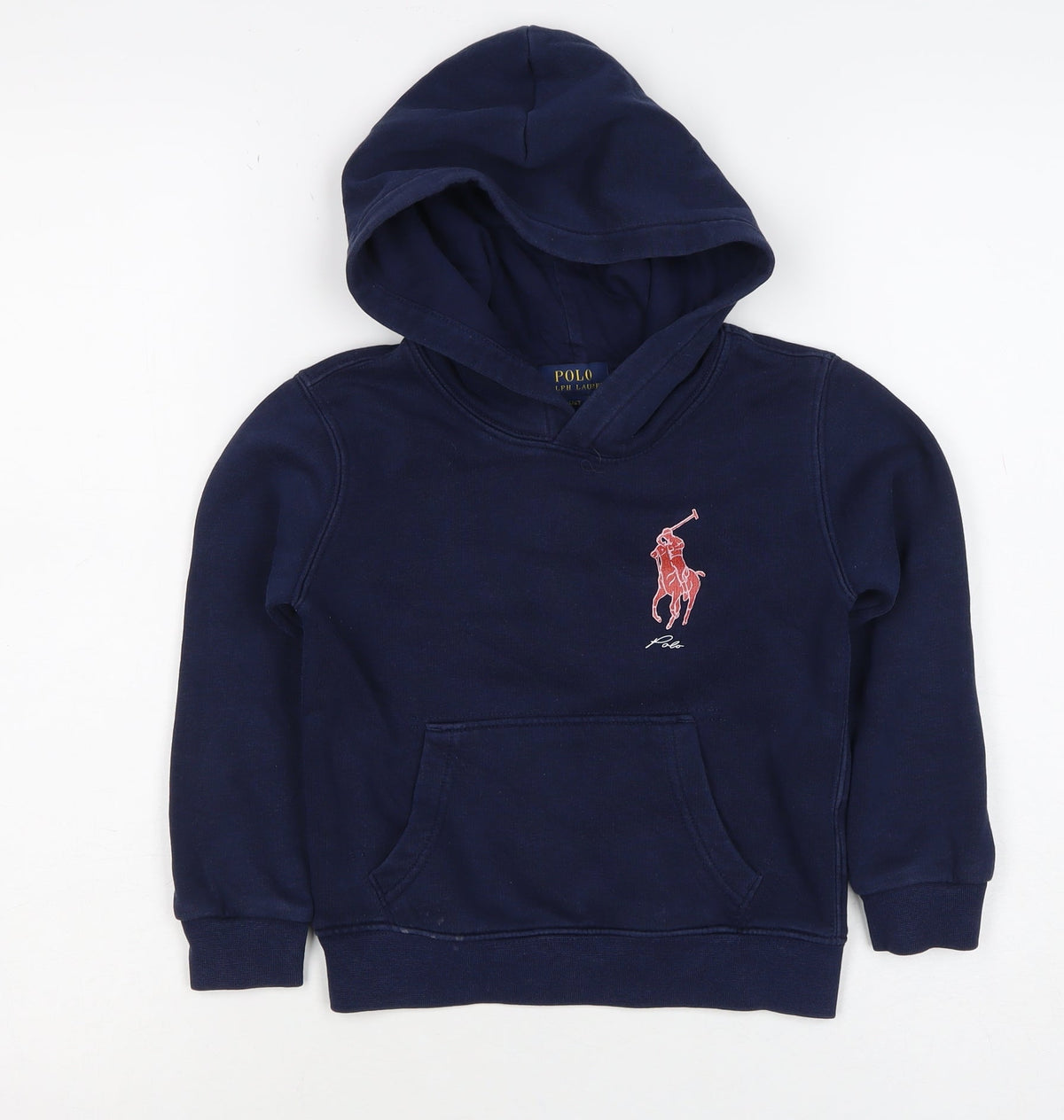 Ralph Lauren Boys Blue 4 Years Pullover Hoodie Embroidered Logo