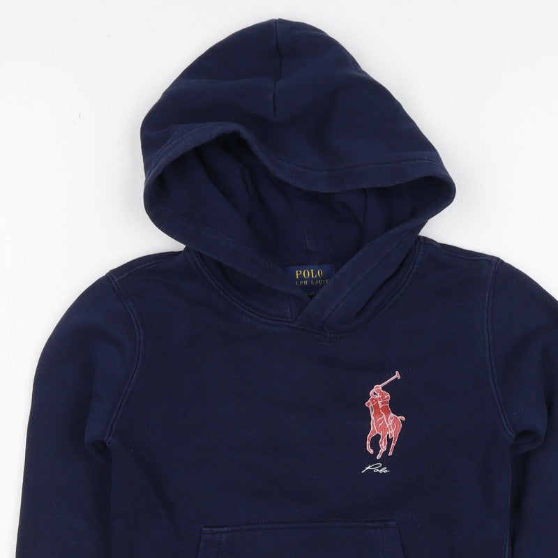 Ralph Lauren Boys Blue 4 Years Pullover Hoodie Embroidered Logo
