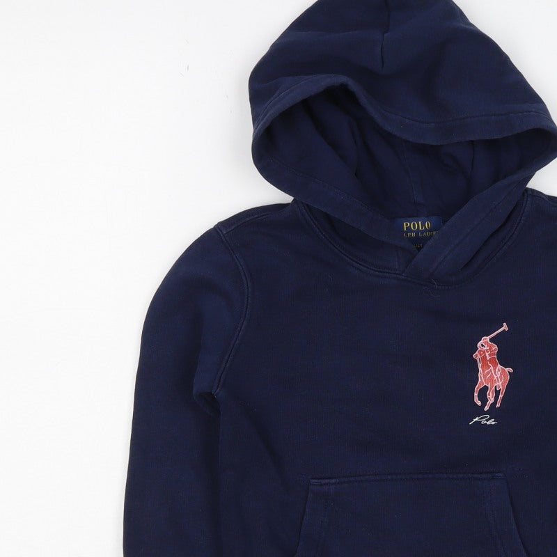 Ralph Lauren Boys Blue 4 Years Pullover Hoodie Embroidered Logo