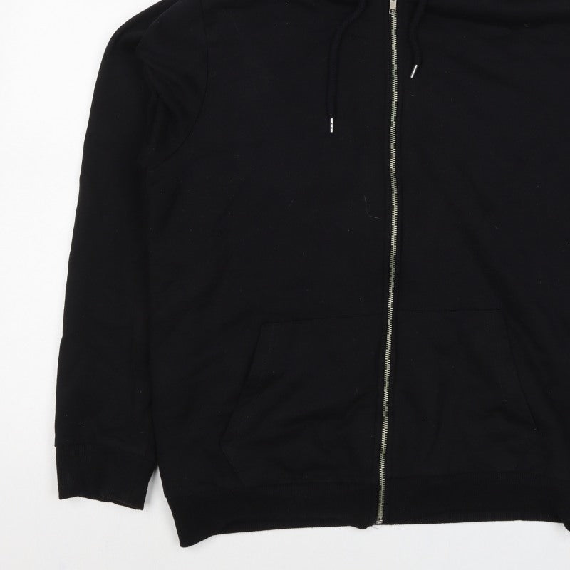 BoohooMAN Men’s Black XL Borg Lined Full Zip Hoodie