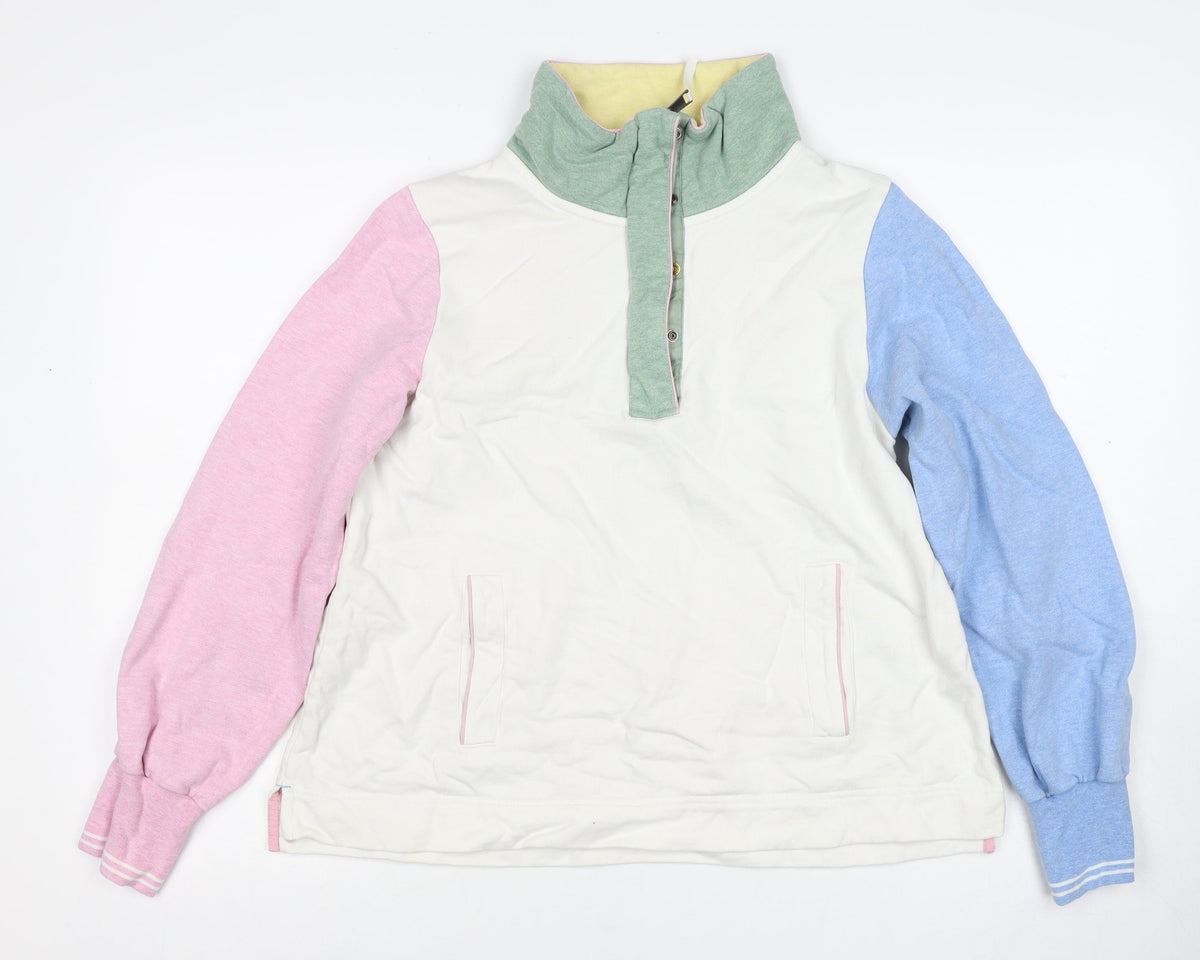Joules Women’s UK 10 Multicoloured Colourblock Henley Sweatshirt