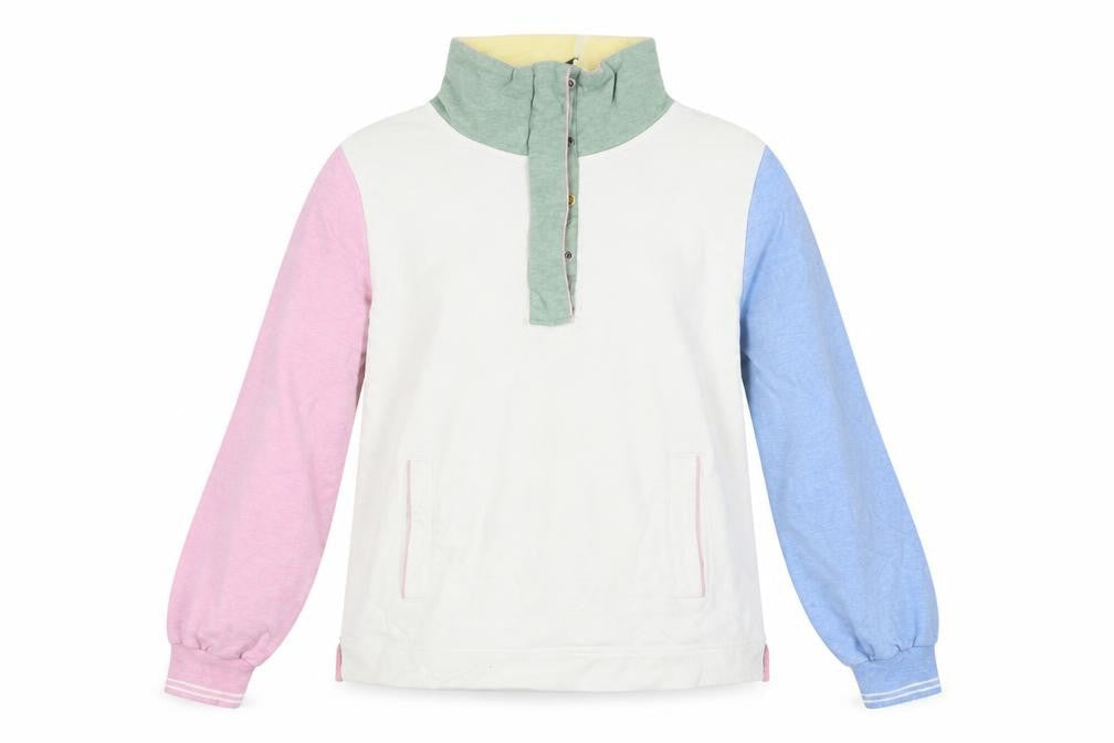 Joules Women’s UK 10 Multicoloured Colourblock Henley Sweatshirt
