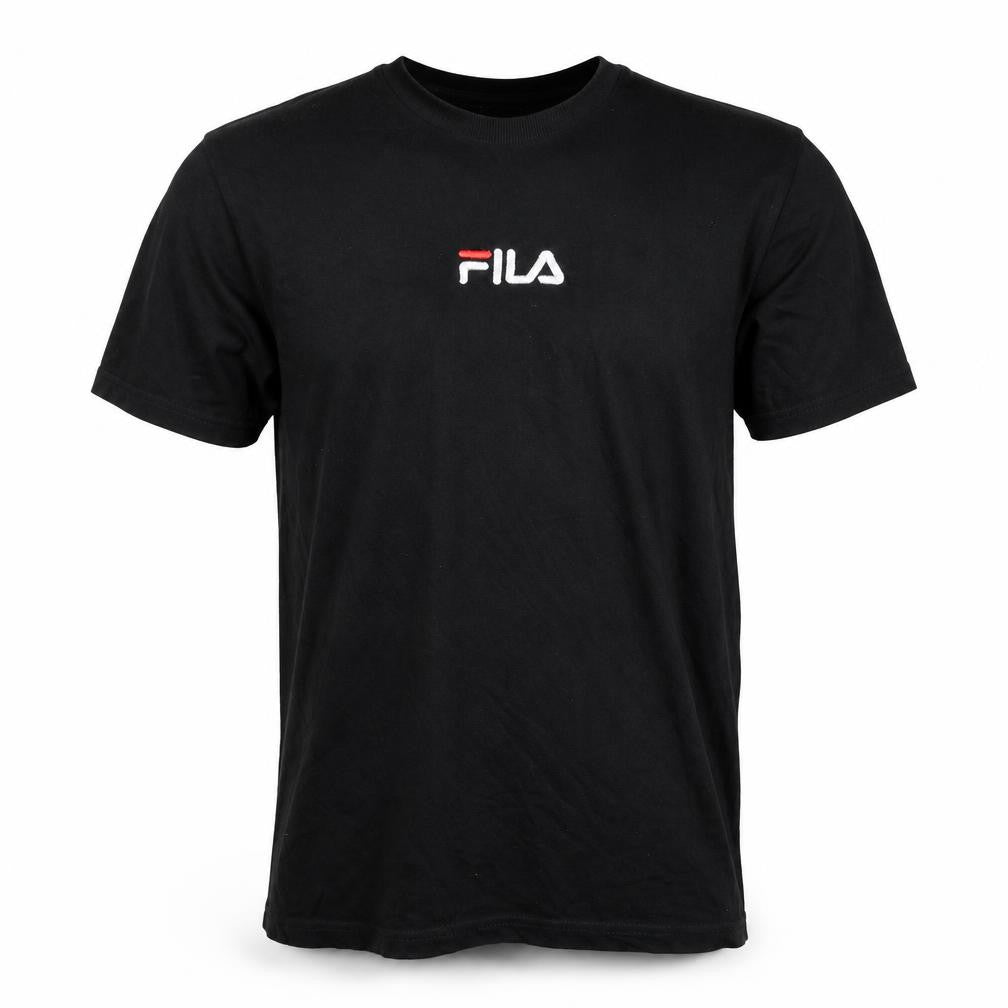 Fila Men’s Black Size S Embroidered Logo Crew Neck Cotton T-Shirt