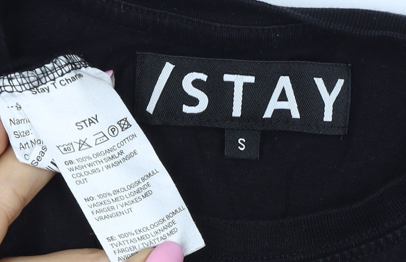 /STAY Women's Black S Graphic Jersey Short Sleeve T-Shirt