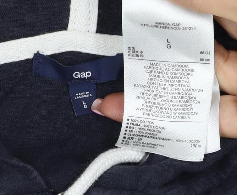 Gap Women’s Navy L Full Zip Hooded Cotton Sweatshirt Jacket