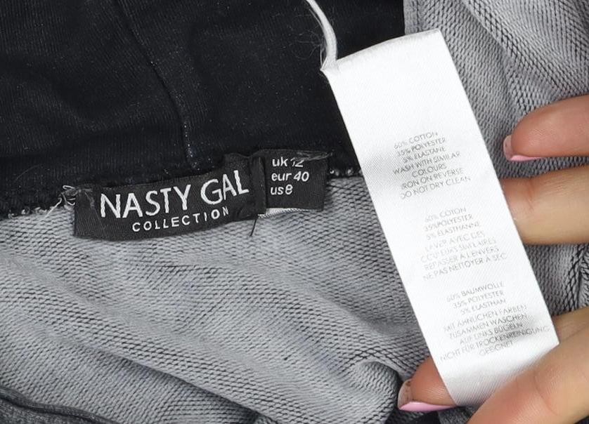 Nasty Gal Women’s Grey Hooded Pullover Sweatshirt Size L