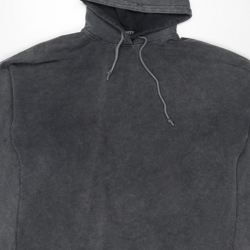 Nasty Gal Women’s Grey Hooded Pullover Sweatshirt Size L