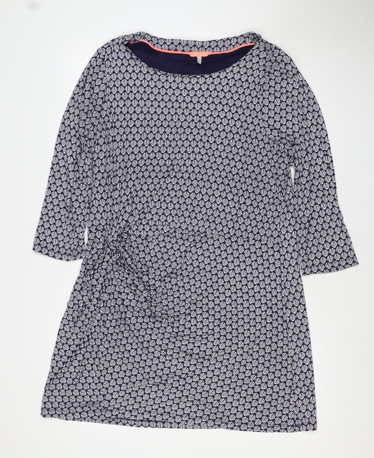 Joules Women’s Blue Shell Print Knee Length Shift Dress UK 18
