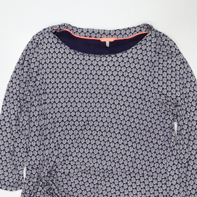 Joules Women’s Blue Shell Print Knee Length Shift Dress UK 18
