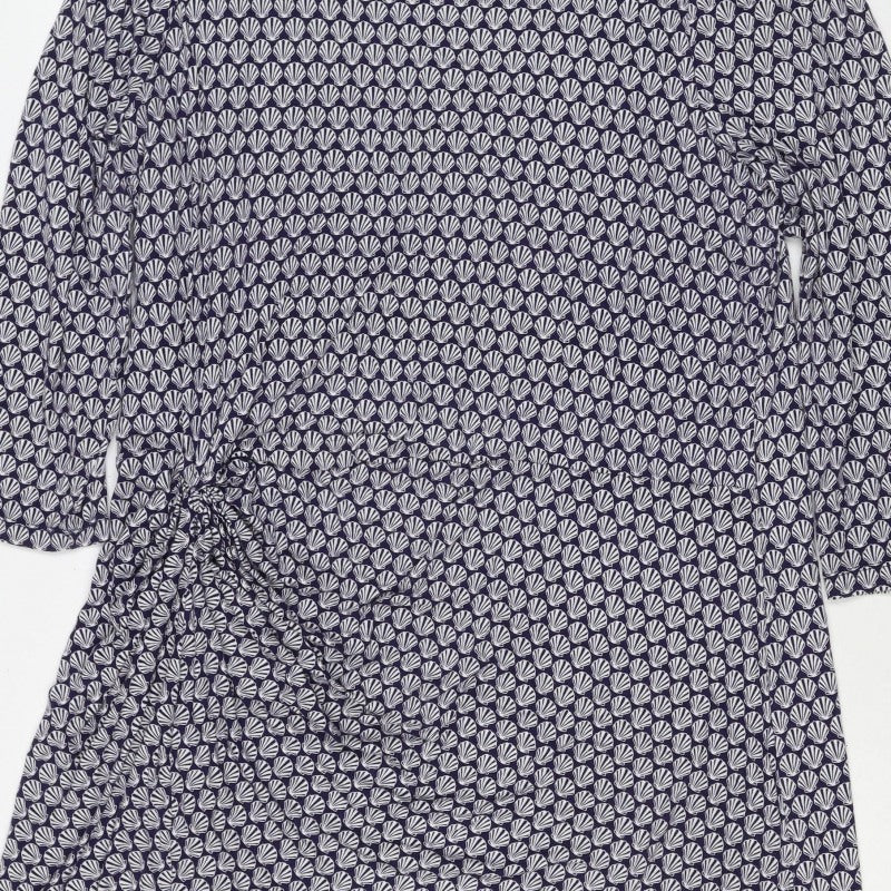 Joules Women’s Blue Shell Print Knee Length Shift Dress UK 18