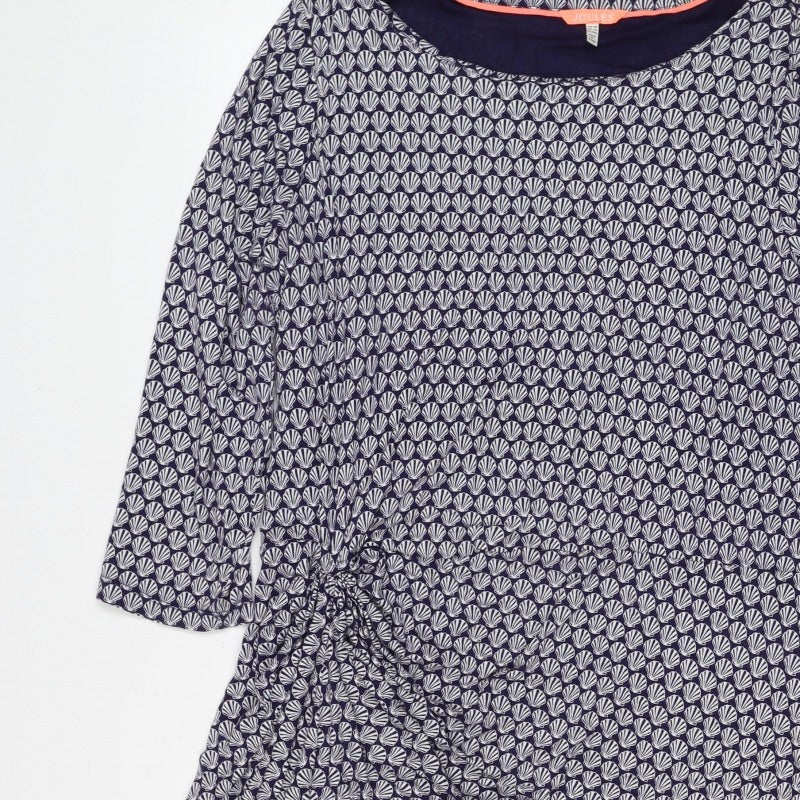 Joules Women’s Blue Shell Print Knee Length Shift Dress UK 18