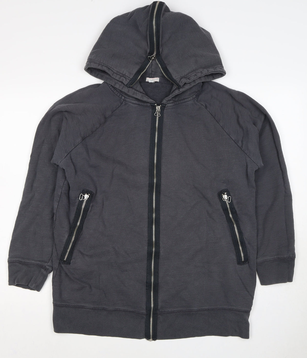 Gap Women’s Black L Full Zip Hooded Sweatshirt Zip Pockets