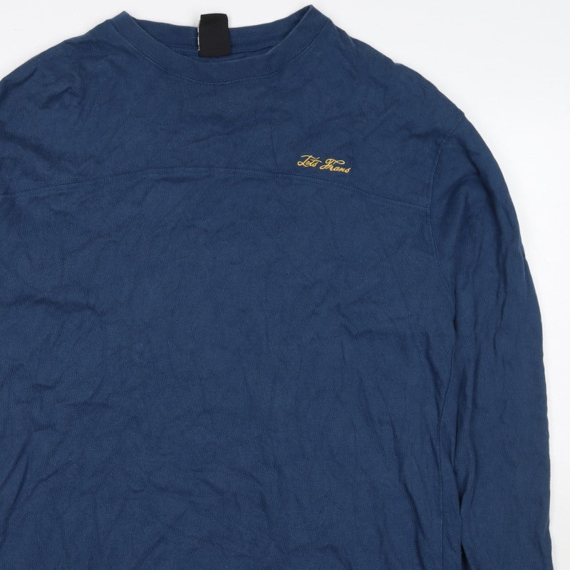 Leto Jeans Men’s Blue M Crew Neck Logo Pullover Sweatshirt