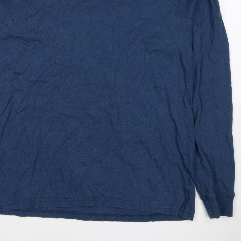 Leto Jeans Men’s Blue M Crew Neck Logo Pullover Sweatshirt