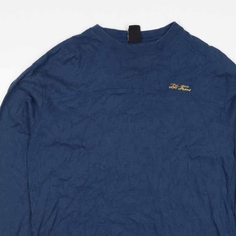 Leto Jeans Men’s Blue M Crew Neck Logo Pullover Sweatshirt