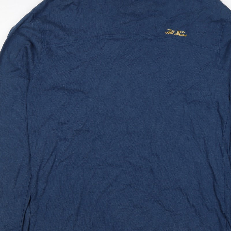 Leto Jeans Men’s Blue M Crew Neck Logo Pullover Sweatshirt