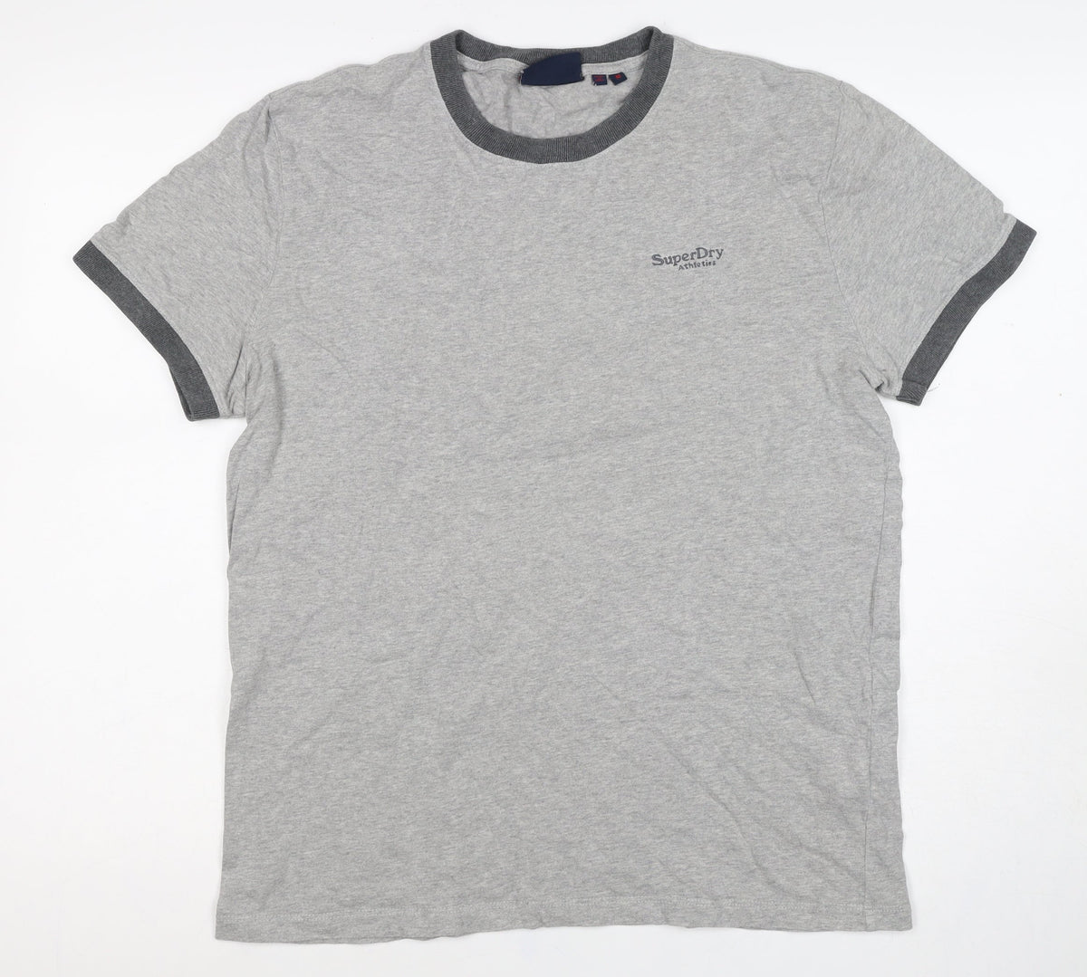 Superdry Unisex Adults Grey M Ringer Cotton Logo T-Shirt