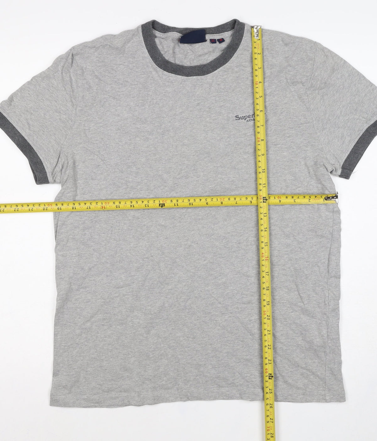 Superdry Unisex Adults Grey M Ringer Cotton Logo T-Shirt