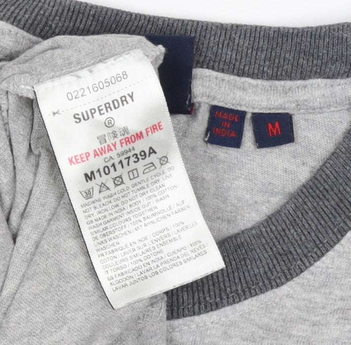 Superdry Unisex Adults Grey M Ringer Cotton Logo T-Shirt
