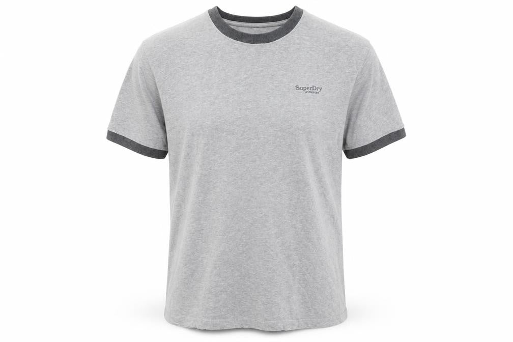 Superdry Unisex Adults Grey M Ringer Cotton Logo T-Shirt