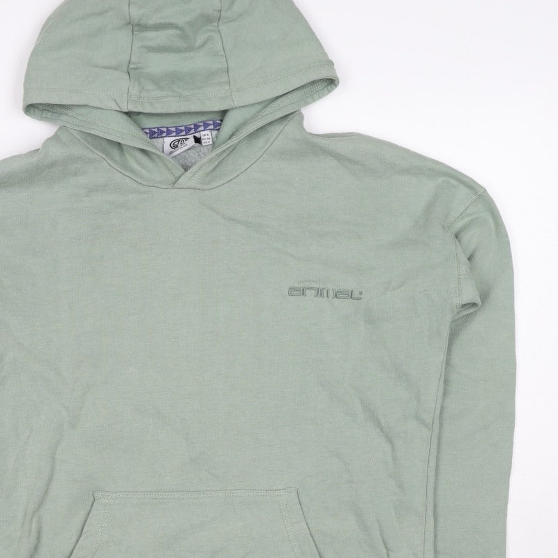 Animal Women’s Green UK 6 Pullover Hoodie Logo Pocket Long Sleeve