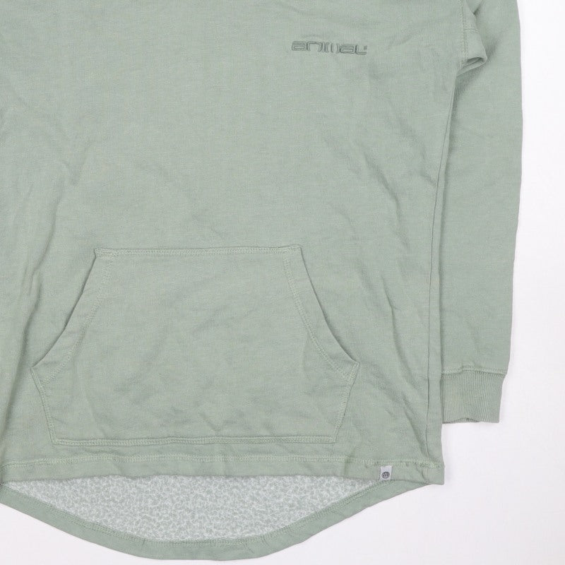 Animal Women’s Green UK 6 Pullover Hoodie Logo Pocket Long Sleeve