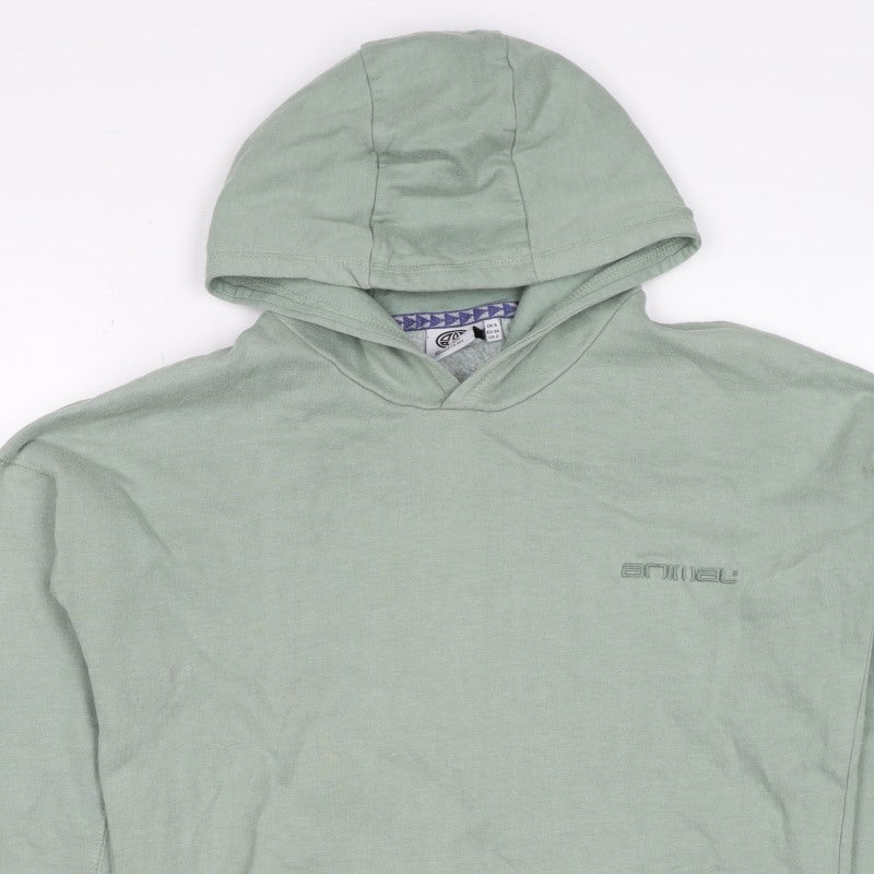 Animal Women’s Green UK 6 Pullover Hoodie Logo Pocket Long Sleeve
