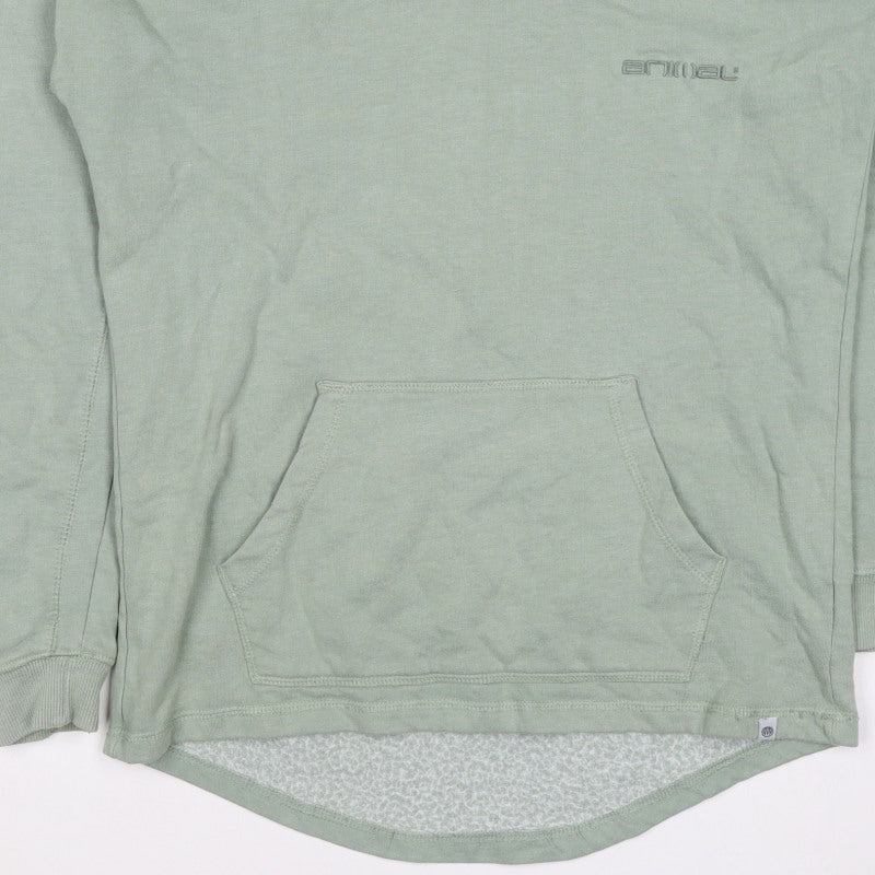 Animal Women’s Green UK 6 Pullover Hoodie Logo Pocket Long Sleeve