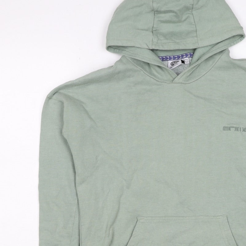 Animal Women’s Green UK 6 Pullover Hoodie Logo Pocket Long Sleeve