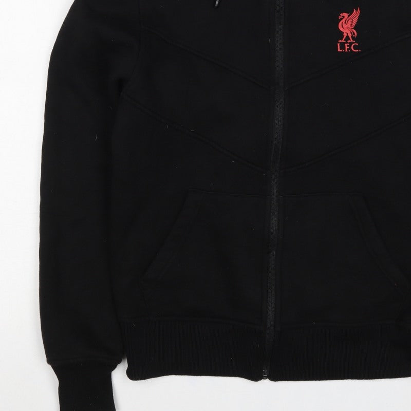 Liverpool FC Men's Black S Full Zip Hoodie Red Lined Football