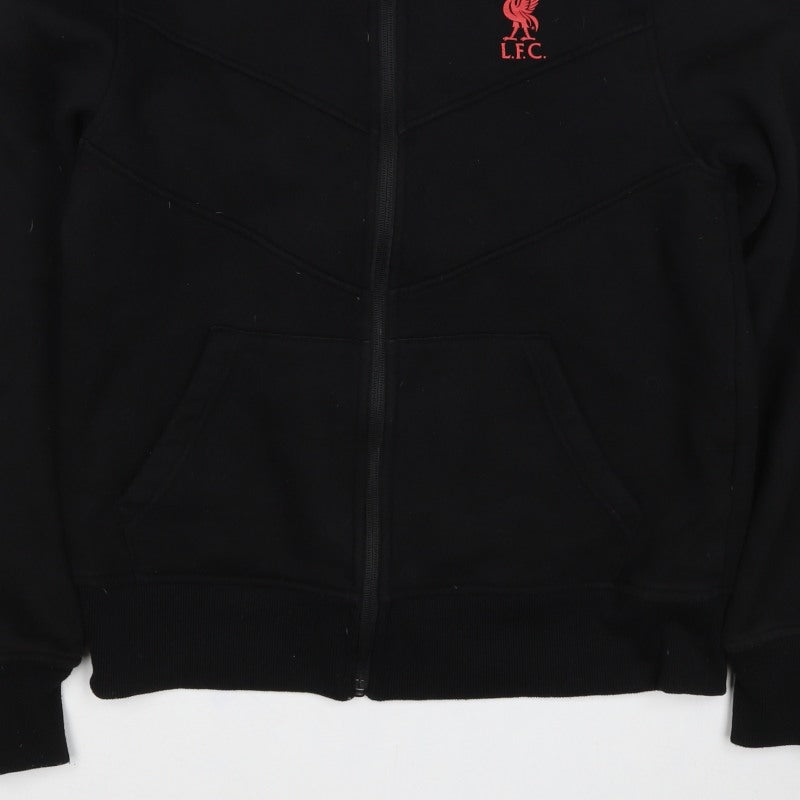 Liverpool FC Men's Black S Full Zip Hoodie Red Lined Football
