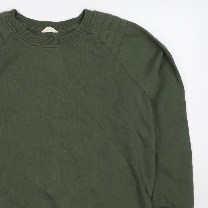 Just Men’s Green M Crew Neck Pullover Sweatshirt Cotton Blend